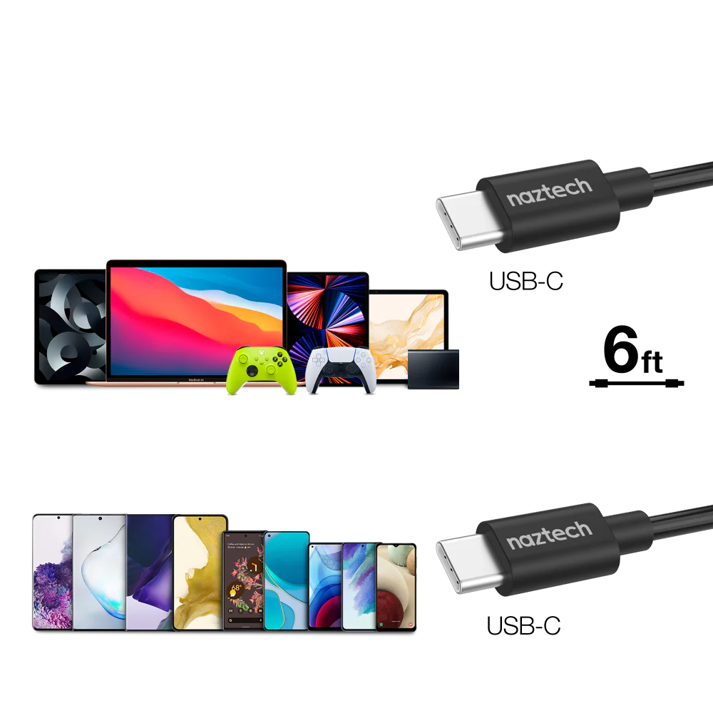 30W USB-C PD FAST WALL CHARGER | 6FT USB-C CABLE | BLACK