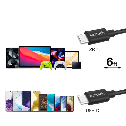 30W USB-C PD FAST WALL CHARGER | 6FT USB-C CABLE | BLACK