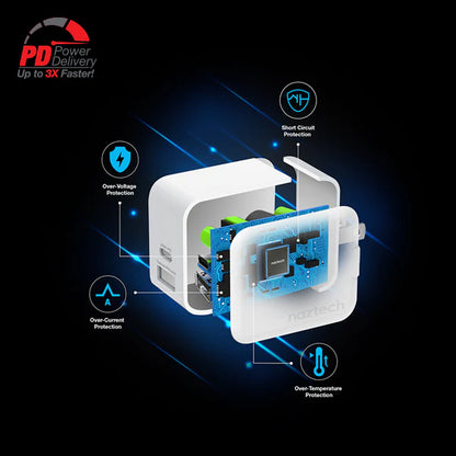 30W USB-C PD + 12W USB Fast Wall Charger | White