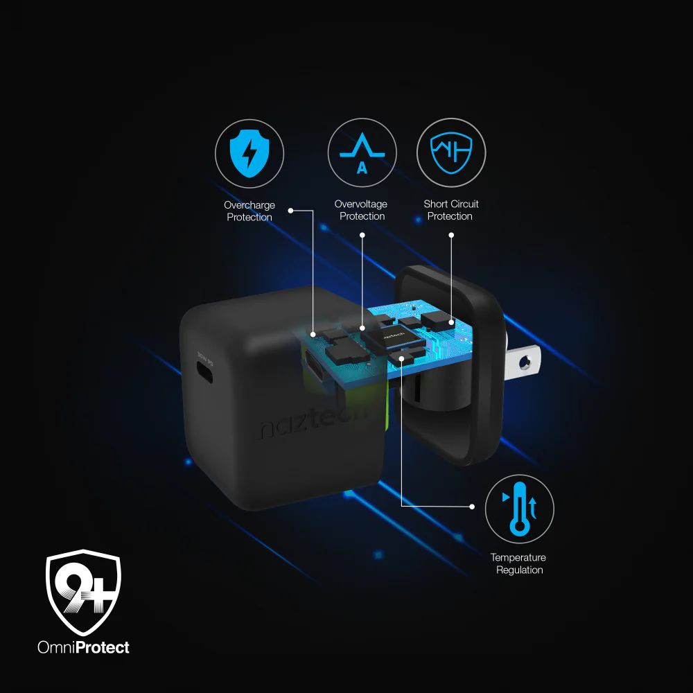 30W USB-C PD FAST WALL CHARGER | 6FT USB-C CABLE | BLACK