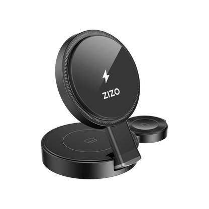 ZIZO PowerVault Fold Pro 3-in-1 15W MagSafe Charging Station with Adjustable Stand