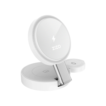 ZIZO PowerVault Fold Pro 3-in-1 15W MagSafe Charging Station with Adjustable Stand